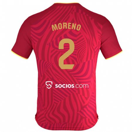 Kandiny Herren Jorge Moreno #2 Rot Auswärtstrikot Trikot 2023/24 T-Shirt
