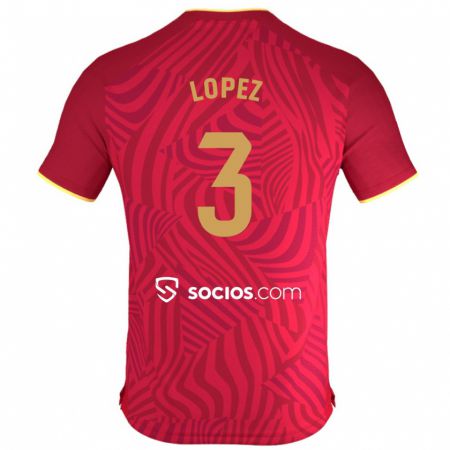 Kandiny Herren David López #3 Rot Auswärtstrikot Trikot 2023/24 T-Shirt
