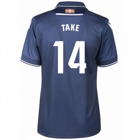 Kandiny Herren Takefusa Kubo #14 Marine Auswärtstrikot Trikot 2023/24 T-Shirt