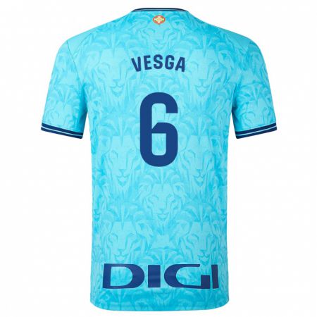 Kandiny Herren Mikel Vesga #6 Himmelblau Auswärtstrikot Trikot 2023/24 T-Shirt
