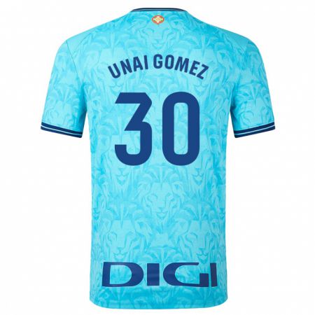 Kandiny Herren Unai Gómez #30 Himmelblau Auswärtstrikot Trikot 2023/24 T-Shirt