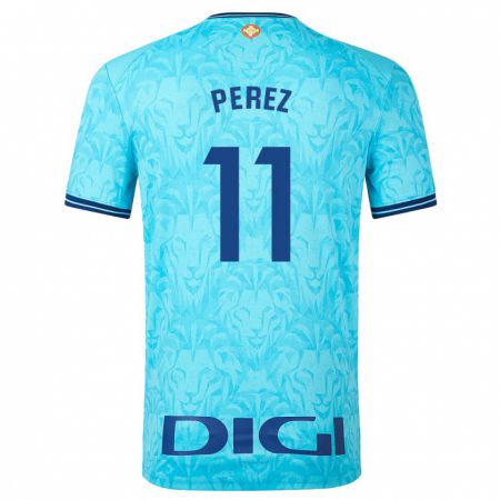 Kandiny Herren Adrián Pérez #11 Himmelblau Auswärtstrikot Trikot 2023/24 T-Shirt