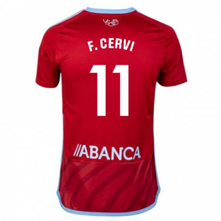 Kandiny Herren Franco Cervi #11 Rot Auswärtstrikot Trikot 2023/24 T-Shirt