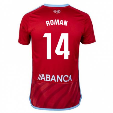 Kandiny Herren Miguel Román #14 Rot Auswärtstrikot Trikot 2023/24 T-Shirt