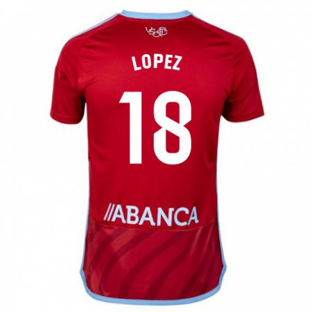 Kandiny Herren Joel López #18 Rot Auswärtstrikot Trikot 2023/24 T-Shirt