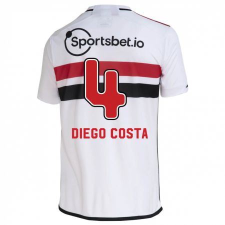 Kandiny Damen Diego Costa #4 Weiß Heimtrikot Trikot 2023/24 T-Shirt
