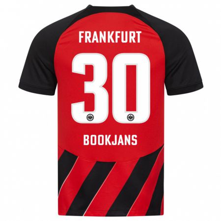 Kandiny Damen Jakob Bookjans #30 Rot Schwarz Heimtrikot Trikot 2023/24 T-Shirt
