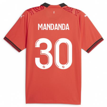 Kandiny Damen Steve Mandanda #30 Rot Heimtrikot Trikot 2023/24 T-Shirt