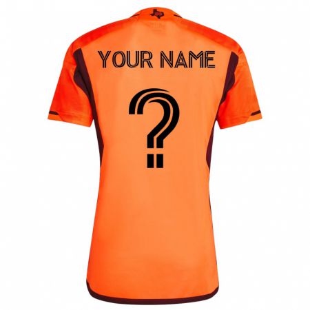 Kandiny Damen Ihren Namen #0 Orangefarben Heimtrikot Trikot 2023/24 T-Shirt