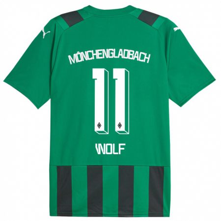 Kandiny Damen Hannes Wolf #11 Schwarz Grün Auswärtstrikot Trikot 2023/24 T-Shirt