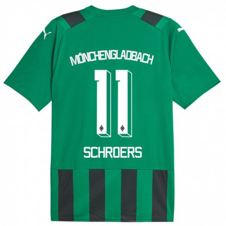 Kandiny Damen Mika Schroers #11 Schwarz Grün Auswärtstrikot Trikot 2023/24 T-Shirt