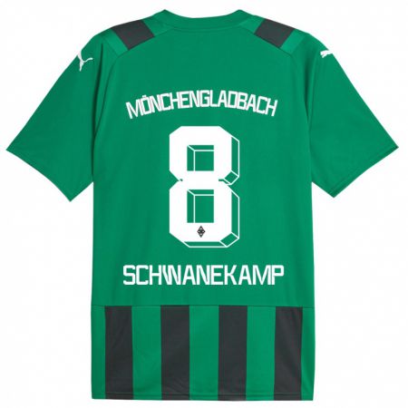 Kandiny Damen Jana Schwanekamp #8 Schwarz Grün Auswärtstrikot Trikot 2023/24 T-Shirt