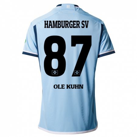 Kandiny Damen Niklas Ole Kühn #87 Blau Auswärtstrikot Trikot 2023/24 T-Shirt