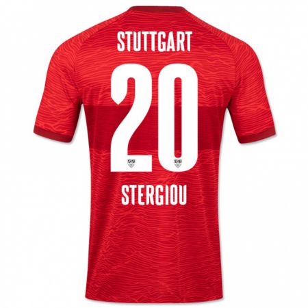 Kandiny Damen Leonidas Stergiou #20 Rot Auswärtstrikot Trikot 2023/24 T-Shirt