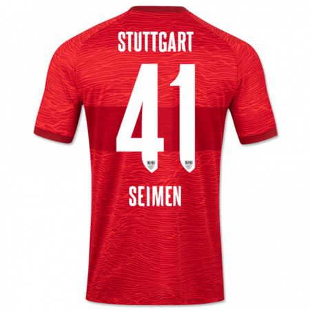 Kandiny Damen Dennis Seimen #41 Rot Auswärtstrikot Trikot 2023/24 T-Shirt