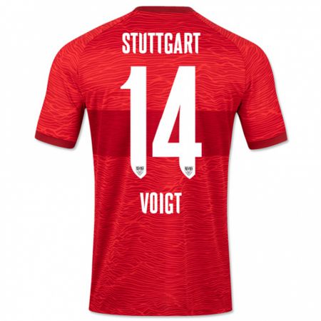 Kandiny Damen Max Voigt #14 Rot Auswärtstrikot Trikot 2023/24 T-Shirt