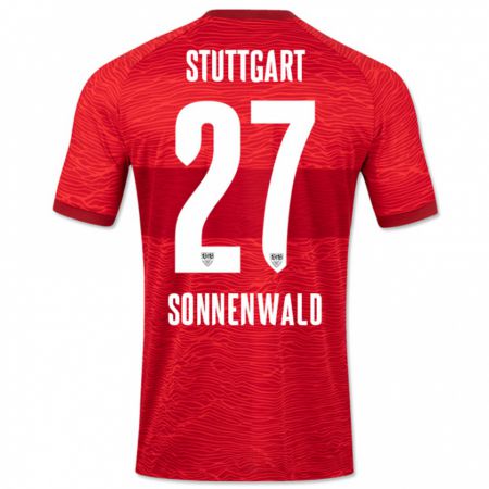 Kandiny Damen Lukas Sonnenwald #27 Rot Auswärtstrikot Trikot 2023/24 T-Shirt
