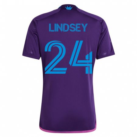 Kandiny Damen Jaylin Lindsey #24 Violett Auswärtstrikot Trikot 2023/24 T-Shirt