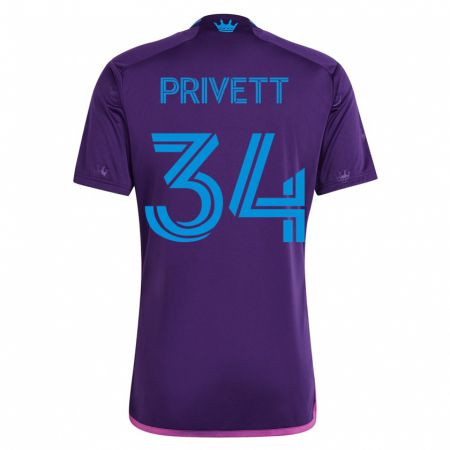 Kandiny Damen Andrew Privett #34 Violett Auswärtstrikot Trikot 2023/24 T-Shirt