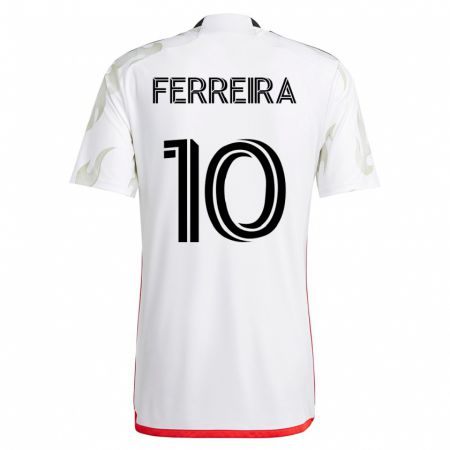 Kandiny Damen Jesús Ferreira #10 Weiß Auswärtstrikot Trikot 2023/24 T-Shirt
