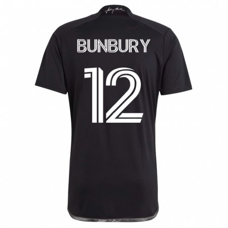 Kandiny Damen Teal Bunbury #12 Schwarz Auswärtstrikot Trikot 2023/24 T-Shirt