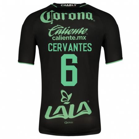 Kandiny Damen Alan Cervantes #6 Schwarz Auswärtstrikot Trikot 2023/24 T-Shirt