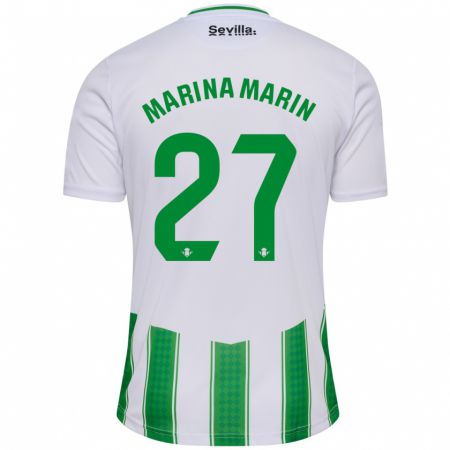 Kandiny Kinder Marina Marín #27 Weiß Heimtrikot Trikot 2023/24 T-Shirt