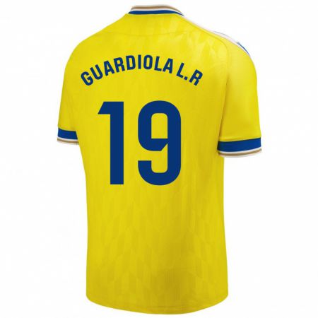 Kandiny Kinder Sergi Guardiola #19 Gelb Heimtrikot Trikot 2023/24 T-Shirt