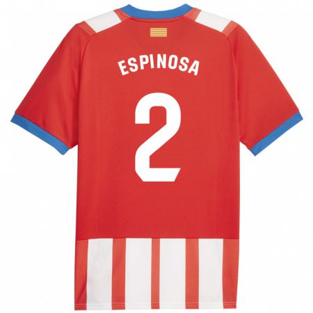 Kandiny Kinder Bernardo Espinosa #2 Rot-Weiss Heimtrikot Trikot 2023/24 T-Shirt