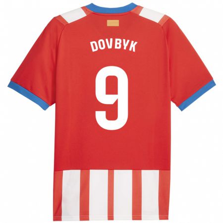 Kandiny Kinder Artem Dovbyk #9 Rot-Weiss Heimtrikot Trikot 2023/24 T-Shirt