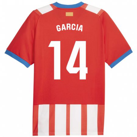 Kandiny Kinder Aleix García #14 Rot-Weiss Heimtrikot Trikot 2023/24 T-Shirt