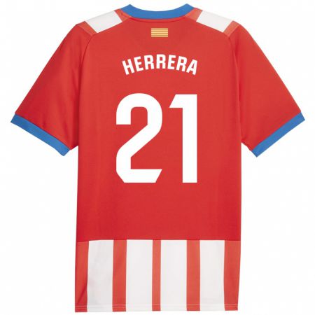 Kandiny Kinder Yangel Herrera #21 Rot-Weiss Heimtrikot Trikot 2023/24 T-Shirt