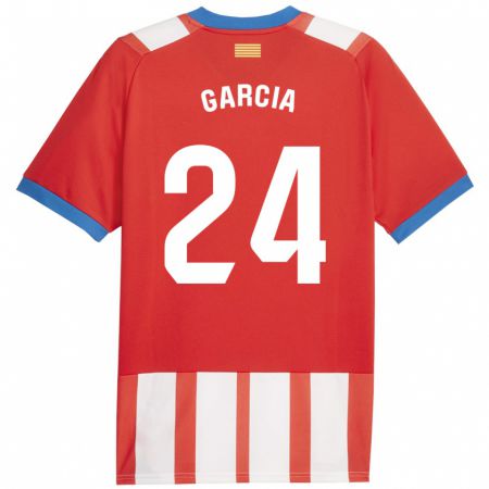 Kandiny Kinder Borja García #24 Rot-Weiss Heimtrikot Trikot 2023/24 T-Shirt