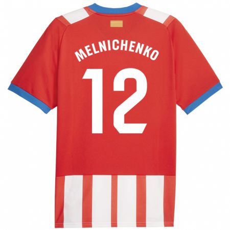 Kandiny Kinder Dmytro Melnichenko #12 Rot-Weiss Heimtrikot Trikot 2023/24 T-Shirt