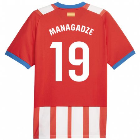 Kandiny Kinder Luka Managadze #19 Rot-Weiss Heimtrikot Trikot 2023/24 T-Shirt
