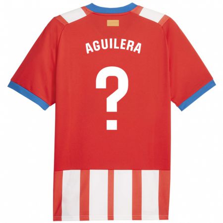 Kandiny Kinder Oriol Aguilera #0 Rot-Weiss Heimtrikot Trikot 2023/24 T-Shirt