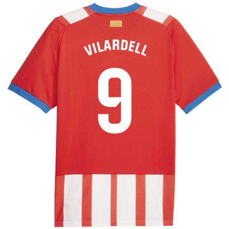 Kandiny Kinder Júlia Vilardell #9 Rot-Weiss Heimtrikot Trikot 2023/24 T-Shirt