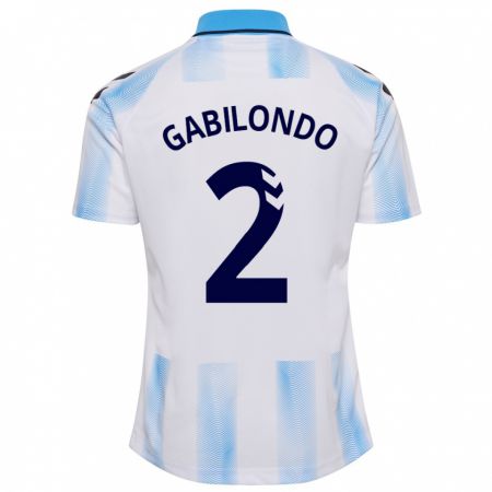 Kandiny Kinder Jokin Gabilondo #2 Weiß Blau Heimtrikot Trikot 2023/24 T-Shirt