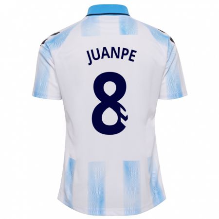 Kandiny Kinder Juanpe #8 Weiß Blau Heimtrikot Trikot 2023/24 T-Shirt