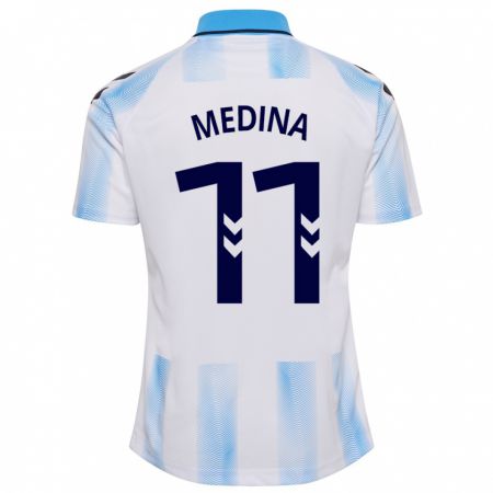 Kandiny Kinder Kevin Medina #11 Weiß Blau Heimtrikot Trikot 2023/24 T-Shirt