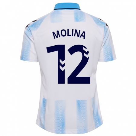 Kandiny Kinder Manu Molina #12 Weiß Blau Heimtrikot Trikot 2023/24 T-Shirt