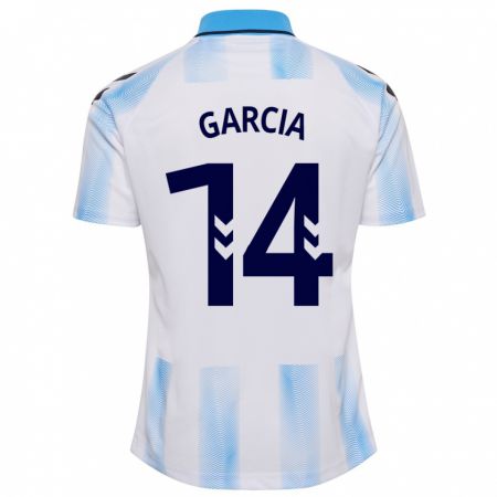 Kandiny Kinder Víctor García #14 Weiß Blau Heimtrikot Trikot 2023/24 T-Shirt