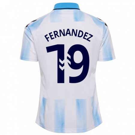 Kandiny Kinder Roberto Fernández #19 Weiß Blau Heimtrikot Trikot 2023/24 T-Shirt