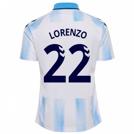 Kandiny Kinder Dani Lorenzo #22 Weiß Blau Heimtrikot Trikot 2023/24 T-Shirt