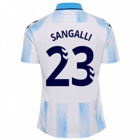 Kandiny Kinder Luca Sangalli #23 Weiß Blau Heimtrikot Trikot 2023/24 T-Shirt