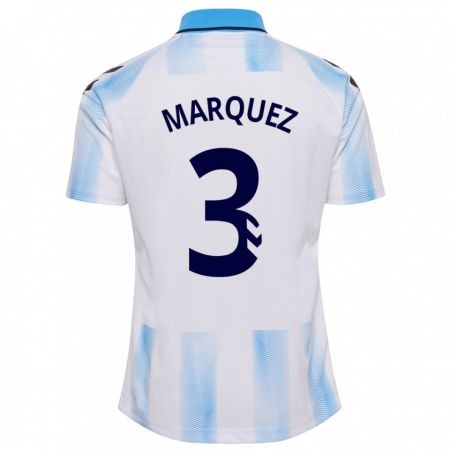 Kandiny Kinder David Márquez #3 Weiß Blau Heimtrikot Trikot 2023/24 T-Shirt
