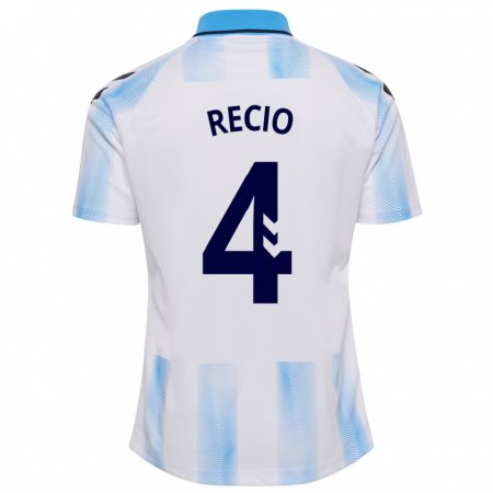 Kandiny Kinder Ángel Recio #4 Weiß Blau Heimtrikot Trikot 2023/24 T-Shirt