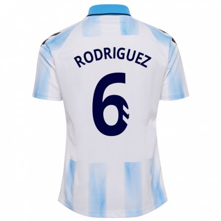 Kandiny Kinder Rafa Rodríguez #6 Weiß Blau Heimtrikot Trikot 2023/24 T-Shirt