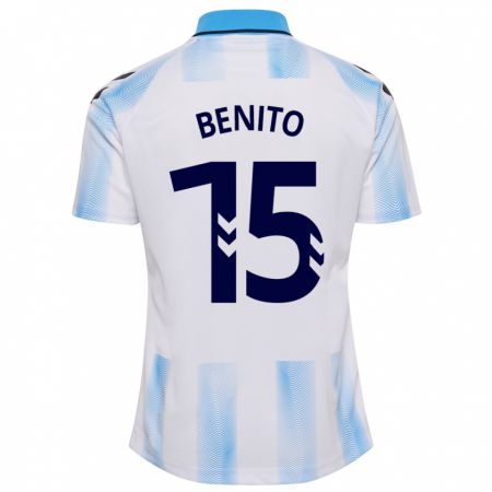 Kandiny Kinder Iván Benito #15 Weiß Blau Heimtrikot Trikot 2023/24 T-Shirt