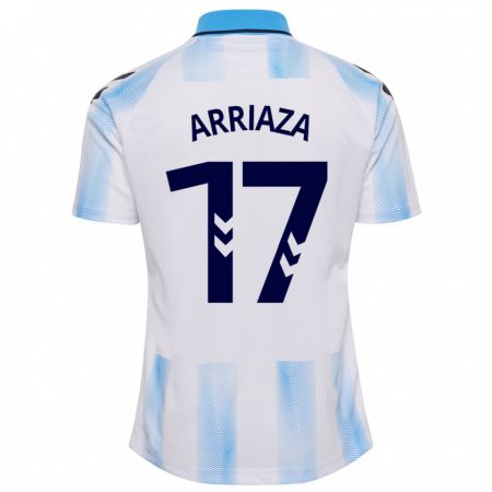 Kandiny Kinder Pablo Arriaza #17 Weiß Blau Heimtrikot Trikot 2023/24 T-Shirt